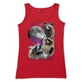 thumbnail image 5 of Racoons Howling at the Moon Women's Tank Top Funny Galaxy Wildlife Universe Humor Weird Animal in Space, 5 of 7