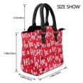 thumbnail image 4 of Zufioo Hohoho Print Leather Rivet Shoulder Bag, Microfiber PU Leather Adjustable Shoulder Strap Handbag, Ideal Gift for Women-One Size, 4 of 6
