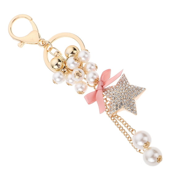 MUSEYA Creative Car Key Hanging Chain Cute Keychain Pendant Pink 1Set