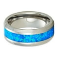thumbnail image 2 of 8mm Opal Wedding Ring,Tungsten Wedding Ring,Engagement Ring,Silver Wedding Ring,Tungsten Carbide, 2 of 4