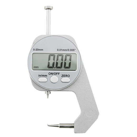 Digital Display Thickness Gauge Electronic LCD Micrometer Metric Wall Thickness Measurement Tools 0-20mm Elbow Style,1 * Thickness Gauge,Gray