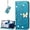 Blue, variant on for Samsung Galaxy A24 4G Wallet Case for Women Girls, Shiny Butterfly Flower PU Leather Cover with Card Slot Holder Flip Phone Case for Samsung Galaxy A24 4G Rhinestone Blue