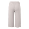 thumbnail image 4 of YMNXA Children Kids Girls Summer Shorts Elastic Waist Solid Color Straight Leg Lightweight Breathable Fashion Shorts For Daily Wear,White,12-13 Years, 4 of 5