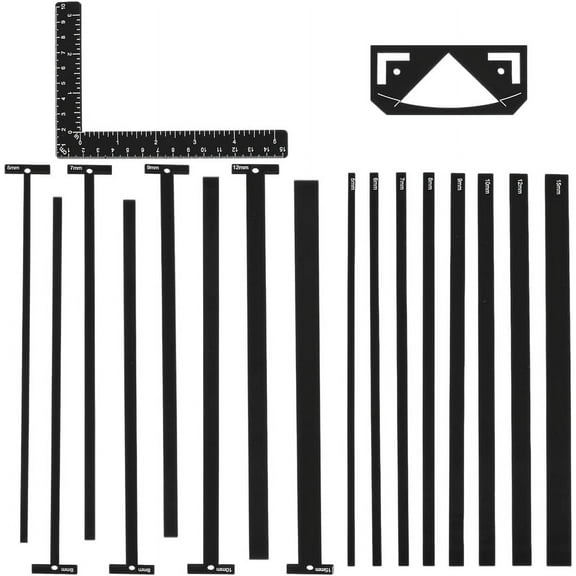 1 Set 18Pcs Book Binding Package Flexible Acrylic Bookbinding Templates Black Bookbinding Easy Scrapbooking Tool T-Shaped Rulers for Scrapbooking Bookbinding Handmade Tools Supplies diy