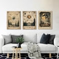 thumbnail image 3 of Singg 3 Pieces Gothic Vintage Celestial Canvas Wall Art, Vintage Tarot Canvas Wall Decor, Mysterious Sky Astrology Picture Poster Prints for Living room Bedroom Office Decores, 3 of 6