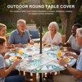 thumbnail image 3 of Round Outdoor Tablecloth with Umbrella Hole and Zipper, Teal Red Seahorse Coastal Tablecloth with Elastic Waterproof, Vintage Nautical Beach Coral Starfish Patio Table Covers for 45" - 54" Tables, 3 of 9