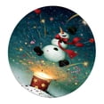 thumbnail image 4 of Mantel de Navidad, de de mantel de Navidad, decoración de cubierta de mantel para de para hogar Muñeco de nieve_A perfecl Cubierta de mesa elástica redonda, 4 of 7
