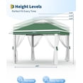 thumbnail image 3 of 11'x11 Pop-Up Gazebo, Instant Outdoor Canopy Tent with Mosquito Nettings, Durable Steel Frame, Water, and UV Proof, for Patio, Garden, Courtyard, Party (Green), 3 of 9