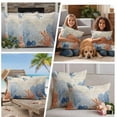 thumbnail image 5 of Orange Navy Blue Coral Outdoor Waterproof Pillow Covers, Summer Beach Coastal Retro Decorative Square Throw Pillowcase Sofa Cushion Sham for Patio/Couch/Chair, 18"x18" 2 Pack, 5 of 8