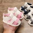 thumbnail image 3 of SYNPOS Baby Toddler Infant Boys Girls PU Leather Soft Closed Toe Summer Sandals Flat Shoes 0-18 Months, 3 of 10