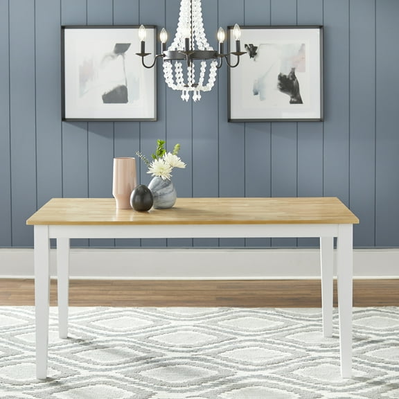 TMS Havana 59" Indoor Dining Table, White/Natural