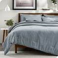 thumbnail image 1 of Bare Home 7-Piece Heathered Bed in a Bag, King, Heathered Dark Blue, 1 of 5
