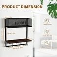 thumbnail image 4 of Mail and Key Holder Wall Mount, Entryway Wall Organizer for Keyholder, Metal Key Hanger with Mail Organizer Basket, 4 In 1 Key Rack with Wooden Shelf and 11 Hooks for Home Decor, 4 of 7