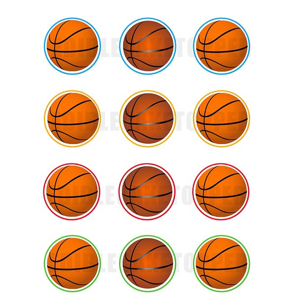 Basketball Edible Cupcake Toppers (12 Images) - Walmart.com - Walmart.com