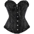thumbnail image 1 of Women's Overbust Sweetheart Lace Up Plastic Bones Corset Bustier Top, 1 of 5