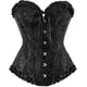 thumbnail image 1 of Women's Overbust Sweetheart Lace Up Plastic Bones Corset Bustier Top, 1 of 5