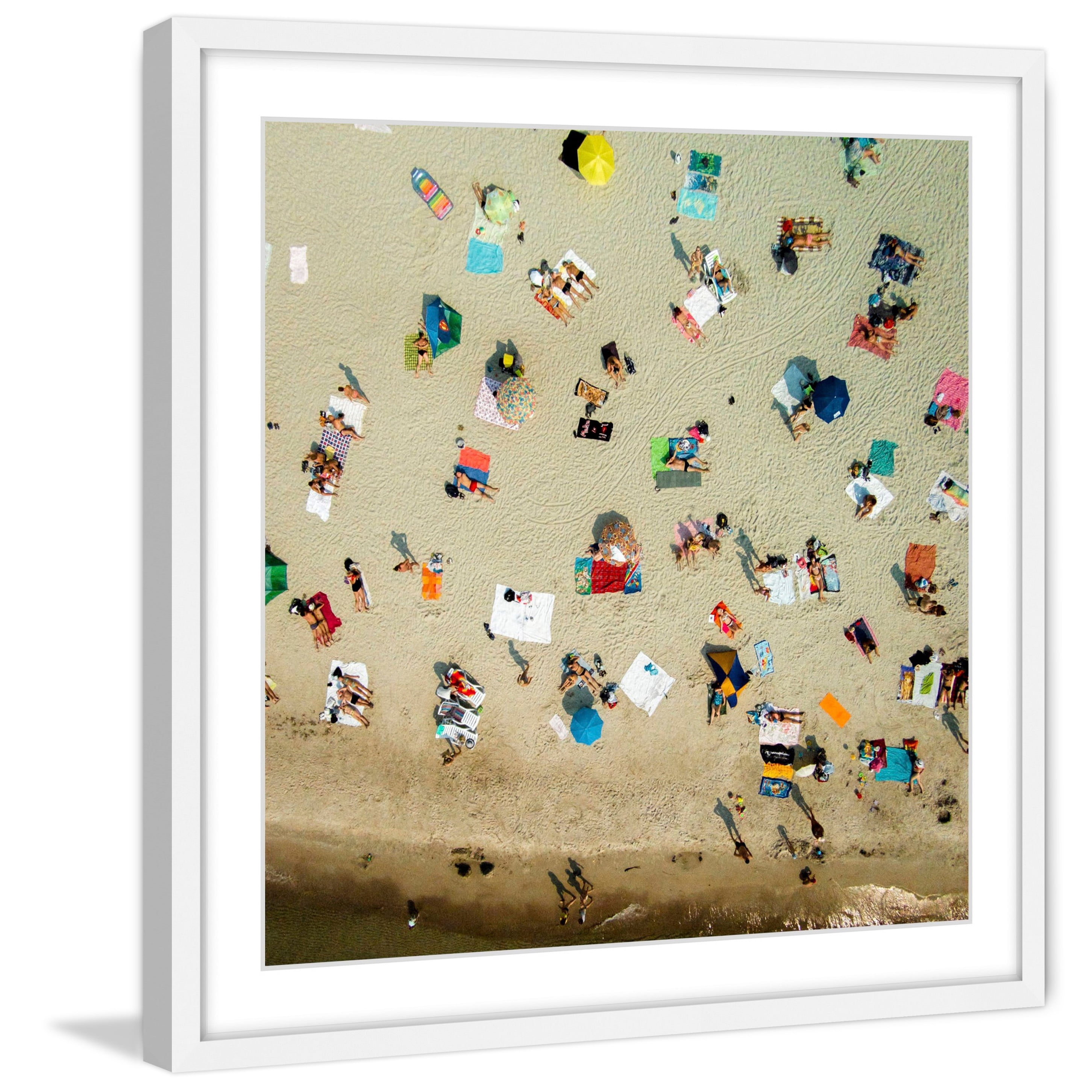 "Beach Towels" Framed Painting Art Print, 24.0" x 1.5"