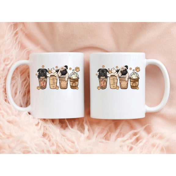Black and Sable Pug Coffee Mug, Pug Mom, New Pug Mom Gift, Dog Lover Gift, Pug Gift, Pug Decor