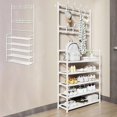 thumbnail image 1 of Multifunctional 5-Tier Shoe Rack with Coat Rack, Steel Frame Entryway Hallway Bedroom Closet Storage Organizer, 1 of 7