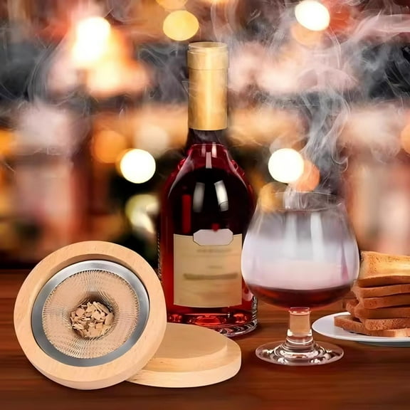 Wine Accessory Sets - Wood Chip Infuser set for the Bourbon Vintage drink smoker with 4 natural flavors, the perfect gift for men, a cocktail must-have