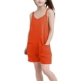 thumbnail image 4 of Girls Loose Overalls V Neck Sleeveless Romper Spaghetti Strap Harem Short Pants Jumpsuits 50% Summer Saving, 4 of 7