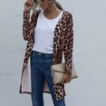 thumbnail image 4 of Moda Mujer Invierno Estampado de Leopardo Botones Manga Larga Cárdigan Blusa Abrigo Odeerbi ODB-6, 4 of 7