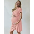 thumbnail image 3 of Ekouaer Nursing Nightgown 3 In 1 Maternity Nightgown Short Sleeve Nursing Gown Breasfeeding Sleepwear Delivery Dress, 3 of 6