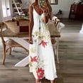 thumbnail image 1 of SMihono Robe Maxi Bohème d'Été pour Femmes Grande Taille Mode d'Été Imprimée Col en V Sans Manches Bretelles Robe Pull Robe de Plage, 1 of 4