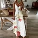 thumbnail image 1 of ICHUANYI Clearance Women's Summer Fashion Printed V-Neck Sleeveless Suspenders Pullover Dress(White, L) ICHUANYI WER2023081013555, 1 of 4