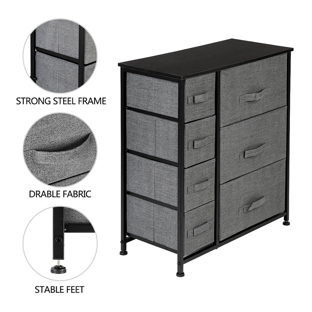 Lowestbest Drawer Dresser, Dresser Drawer Organizer 7 Drawers, End Table Storage Cabinet, Easy Pull Fabric Bins, Wooden Side Table for Bedroom, Hallway, Entryway Furniture, Gray Lowestbest Drawer Dresser, Dresser Drawer Organizer 7 Drawers, End Table Storage Cabinet, Easy Pull Fabric Bins, Wooden Side Table for Bedroom, Hallway, Entryway Furniture, Gray
