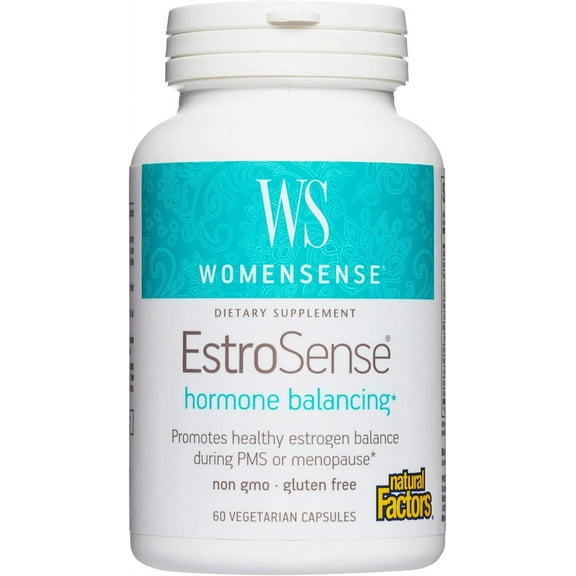 Natural Factors WomenSense EstroSense, Natural Supplement to Support Estrogen and Hormone Balance During PMS or Menopause, Vegan, Non-GMO, 60 Capsules
