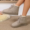 thumbnail image 5 of Women's Slip on Ankle Boots, Fall Winter Round Toe Lace Up Flat Warm Fleece Lined Cotton Boots with Breathable Upper and Non Slip Sole, Cozy Winter Footwear for Cold Weather Daily Wear, 5 of 7
