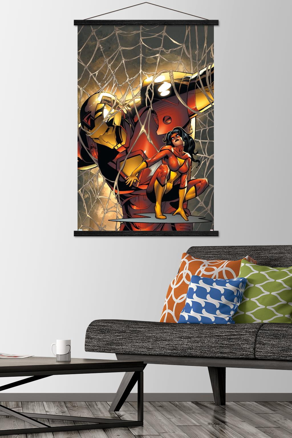 Marvel Comics - Spider Woman - Marvel Adventures Iron Man #10 Wall Poster with Wooden Magnetic Frame, 22.375" x 34"