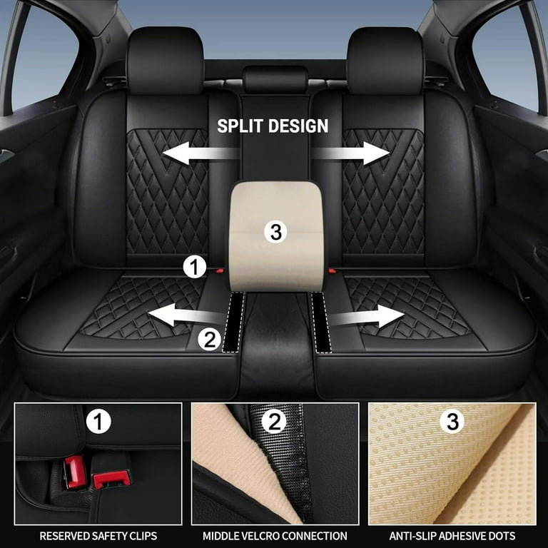 Coprisedili Auto DISUTOGO In Finta Pelle Per Hyundai Santa Cruz 2022-2023 - Impermeabili, Compatibili Con Airbag - 5 Posti, Linea Rossa