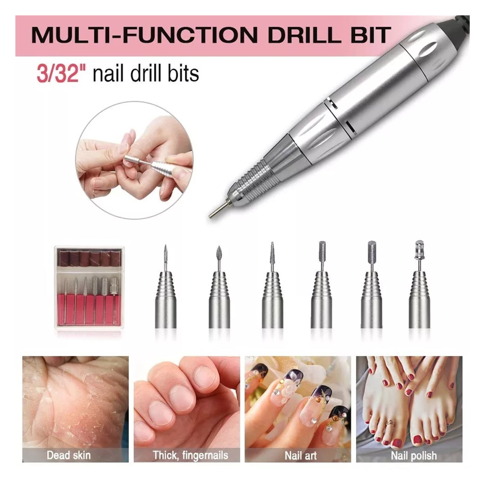 Pro 30000RPM Portable Cordless Electric Nails Drill Machine Acrylic Gel Remover Nail File Drill Bits Kit Nail Art Tool