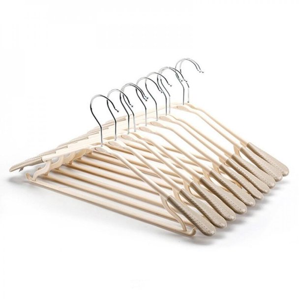 Plastic Hangers Clothes Hangers, 5 Pack Rubber No Shoulder Bumps No