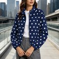 thumbnail image 6 of Enjoytime Polka Dots Jackets for Women Long Sleeve Zip Up Lightweight Coat Fall Plus Size Fashion Work Casual Outerwear, 6 of 7