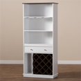 thumbnail image 6 of Bowery Hill Wood Wine Cabinet in White and Walnut Brown, 6 of 9