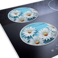 thumbnail image 4 of Decorative Stove Burner Covers 4 Pcs Metal Round Stove Burner Covers 8Inch And 10Inch for Home Decor Cooktop Decorative ,Daisy Flower on Blue Wooden picture, 4 of 6