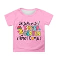 thumbnail image 3 of YUEHUA Toddler First Day Of Preschool Shirt Slim Fit Fun Graphics Round Neck 1/4 Sleeve Preschool Pencil Bow Girls First Day Of School T-Shirt, 3 of 5