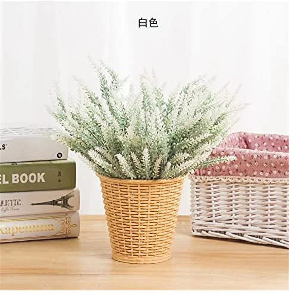 GRNSHTS Artificial Lavender Flowers 8pcs Fake Plants with Faux Plastic Wedding Bouquet for Home Party Wedding Balcony Garden Patio Outdoor Decoration (White,16pcs)