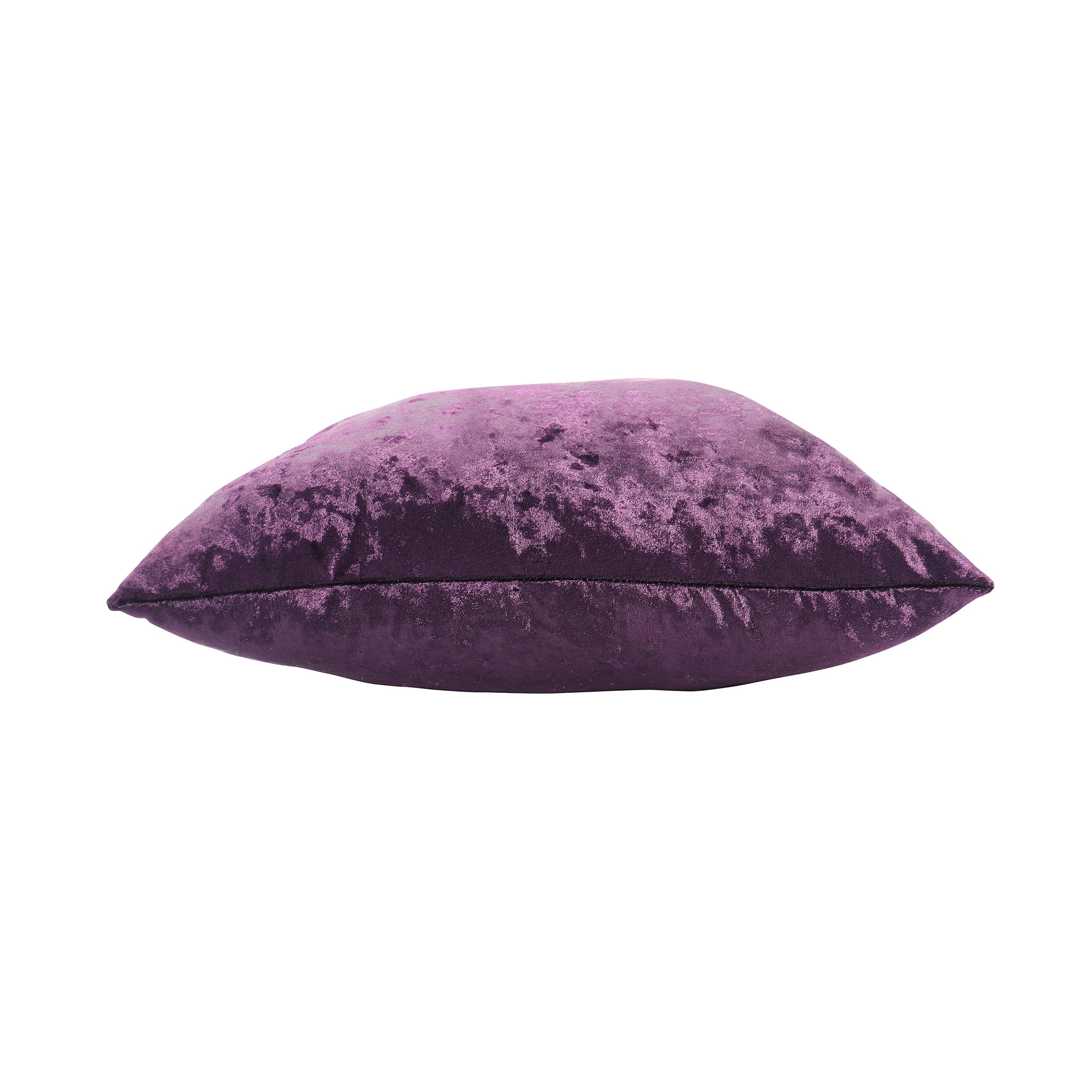 Mainstays Crushed Velvet Square Decorative Throw Pillow, 18 x 18, Plum