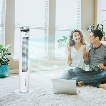 

Tomshoo Portable Oscillating Standing Floor Fan w/ Ice Box & Remote White