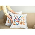 thumbnail image 2 of Ambesonne Live Laugh Love Throw Pillow Cover 2 Pack, Joyful Words, 20", Multicolor, 2 of 5