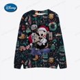 thumbnail image 3 of Sudadera de manga larga con cuello redondo ajustada con estampado navideño de Mickey Mouse y Minnie de Disney Otoño 2024 nueva moda informal, 3 of 5