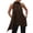 Coffee, variant on High Neck Sleeveless Tops for Women Irregular Drape Scarf Solid Color Blouse Office Top Brown S L