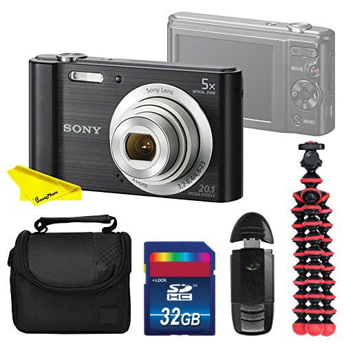 Sony Cybershot DSCW800 Digital Camera (Black) With BuzzPhoto