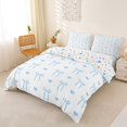 thumbnail image 3 of spefrowx Blue Bow Love Heart Bedding for Kids, Cute Princess Style Duvet Cover Full, Stars Reversible, 3pcs, 1 Duvet Cover and 2 Pillowcases, 3 of 6