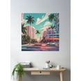 thumbnail image 2 of Classic Car In Miami Poster Wall Art, Modern Wall Decor, 30x30 UNFRAMED, 2 of 3