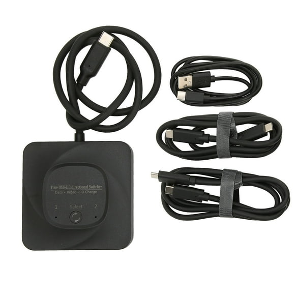 HD USB Switcher, Fast Transmission USB C Switcher 2 In 1 Output Bi Direction With Power Indicator For Computers